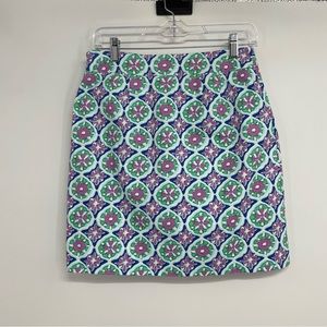 NWT Talbots Straight Mini Skirt 4P Floral Lined Side Zip Tropical New